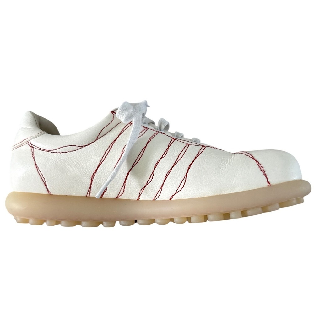 Camper Twins Pelotas Ariel Decorative Stitching Leather Sneakers White Red US 7 - Picture 9 of 15
